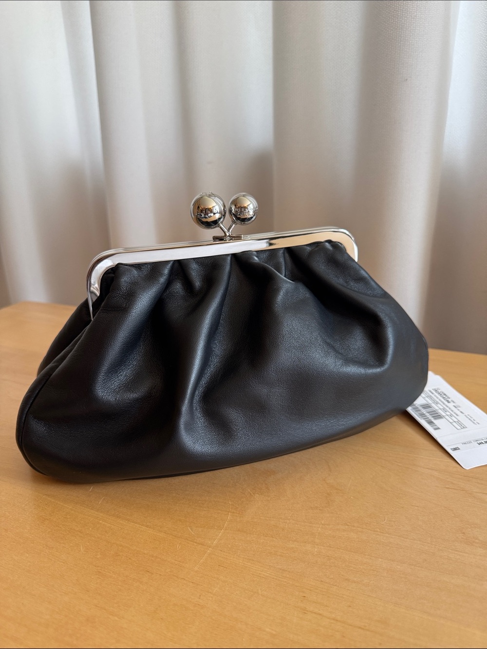 Weekend by MaxMara Black Pasticcino Bag - Kiss-Lock Clutch Bag with 2 Straps